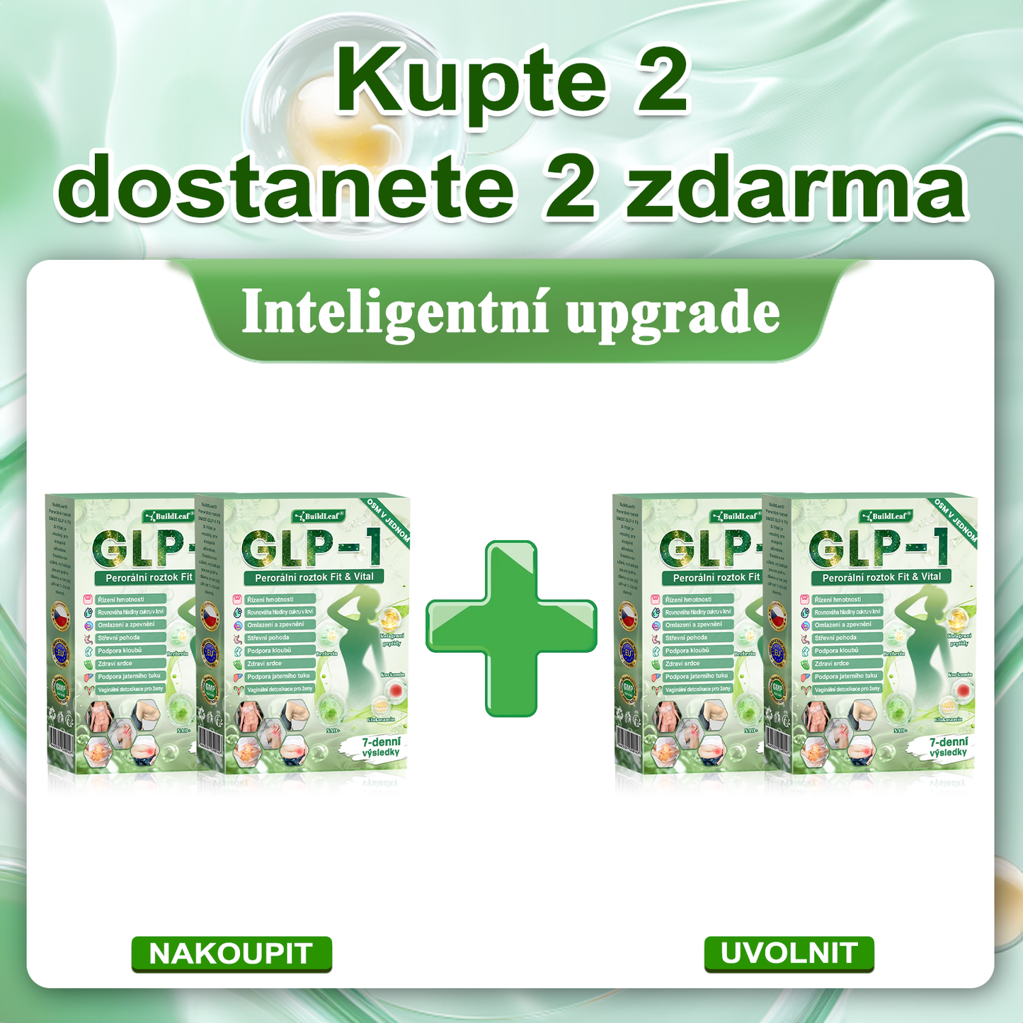 🎁💚🎁 Gratulujeme! Dnes patříte mezi šťastné zákaznice – získáváte až 50% slevu!Podpořte své tělo, rovnováhu a energii s BuildLeaf® – lehkost, vitalita a sebevědomí každý den! ✨