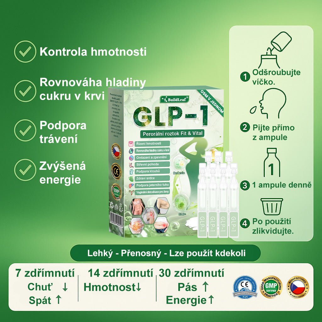 🎁💚🎁 Gratulujeme! Dnes patříte mezi šťastné zákaznice – získáváte až 50% slevu!Podpořte své tělo, rovnováhu a energii s BuildLeaf® – lehkost, vitalita a sebevědomí každý den! ✨