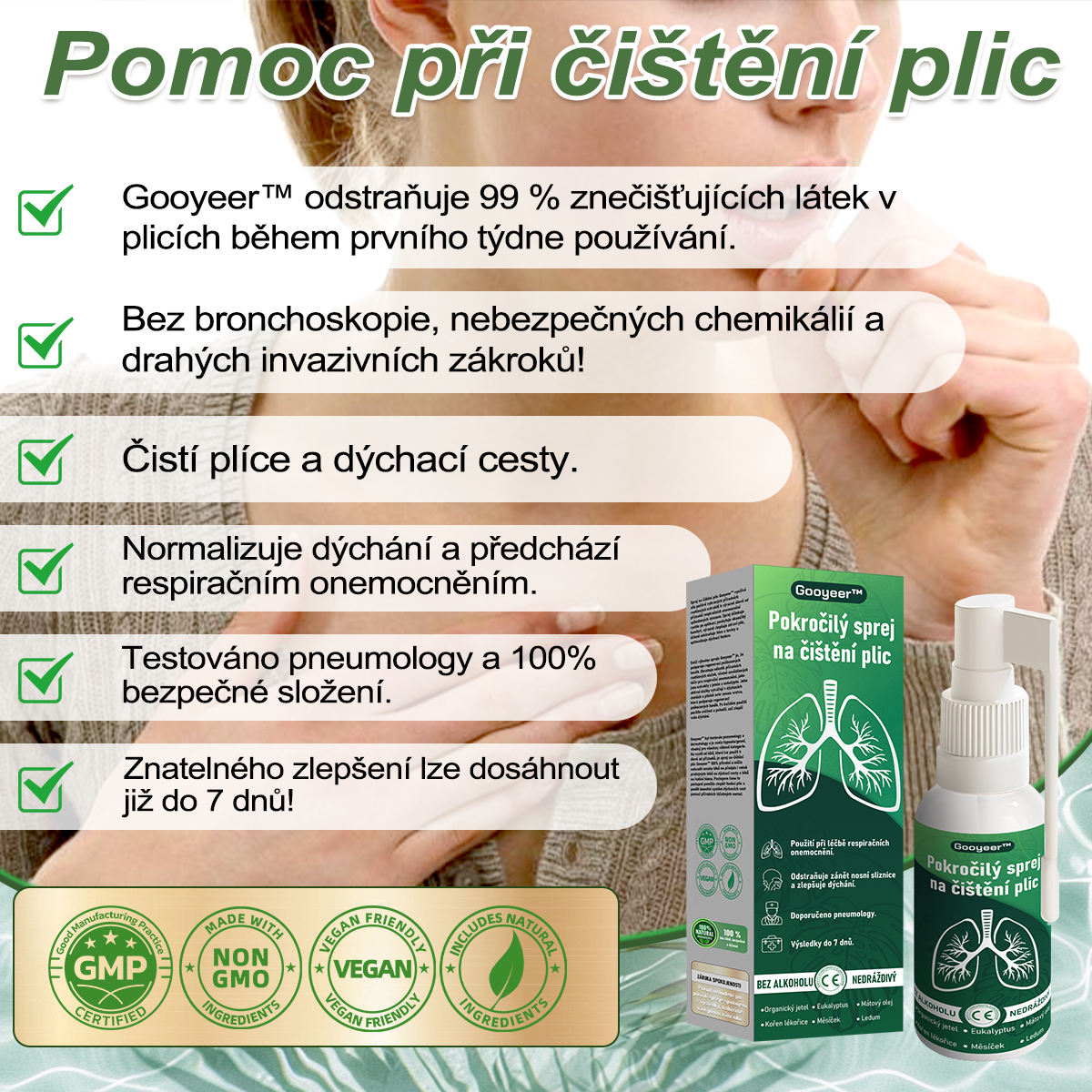 🍀🍀𝐆𝐨𝐨𝐲𝐞𝐞𝐫™ Pokročilý sprej na čištění plic -🧑⚕️ Podporuje zdraví plic, průdušek a dutin, napomáhá zdraví dýchacího systému a usnadňuje dýchání.