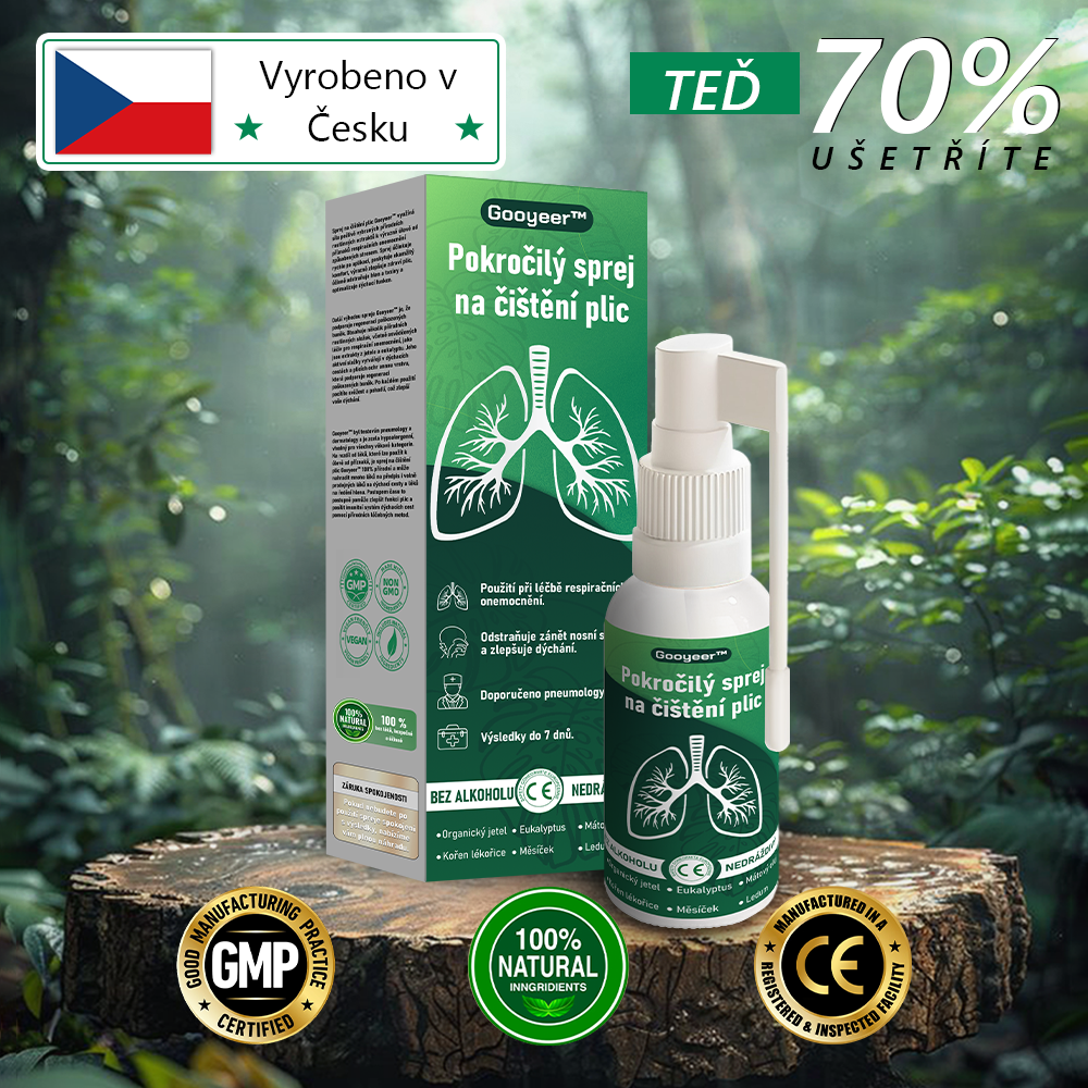 🍀🍀𝐆𝐨𝐨𝐲𝐞𝐞𝐫™ Pokročilý sprej na čištění plic -🧑⚕️ Podporuje zdraví plic, průdušek a dutin, napomáhá zdraví dýchacího systému a usnadňuje dýchání.