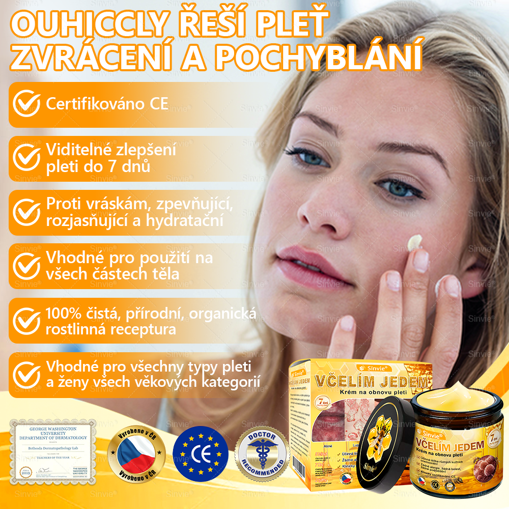 💛💛 Sinvie® Krém na obnovu pleti s včelím jedem ✅CE schváleno 👨‍⚕ Doporučeno dermatology - 50ml